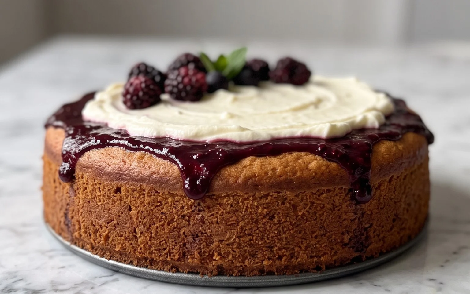 Bromnon-alcoholic beerkuchen mit Quark und Frischkäse
