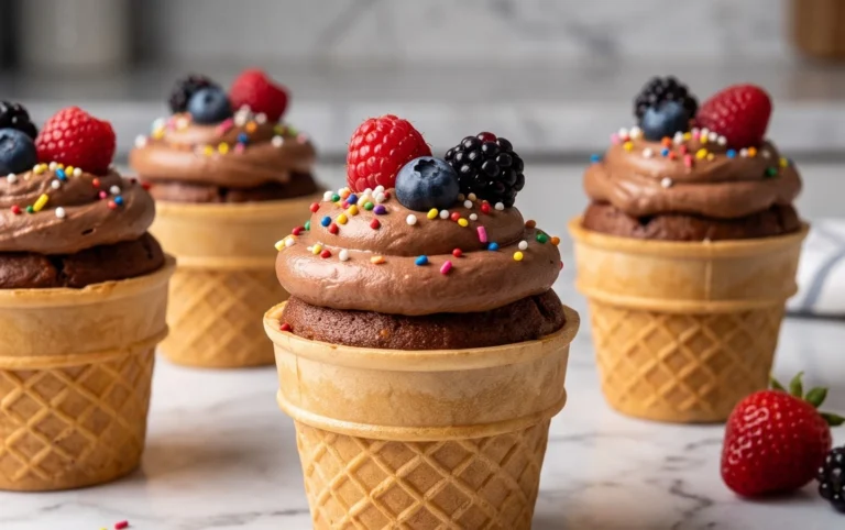 Kuchen im Waffelbecher