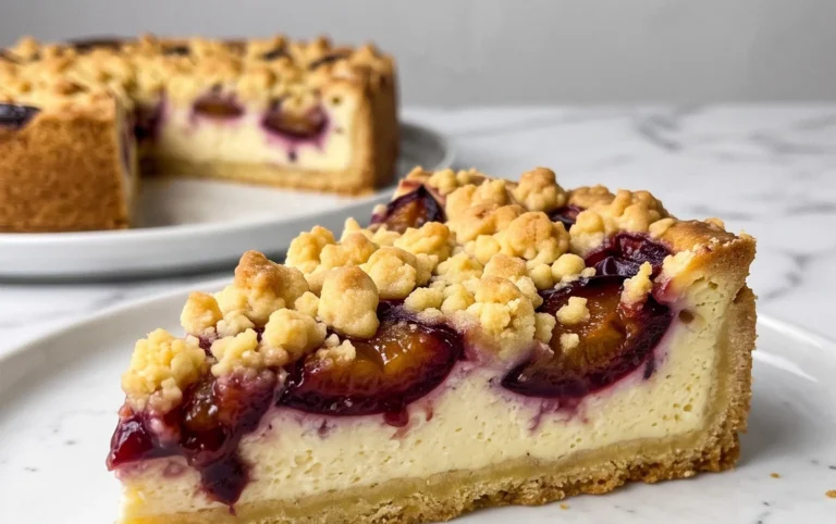 Zwetschgen-Käsekuchen - mit Mürbeteigboden & Streusel