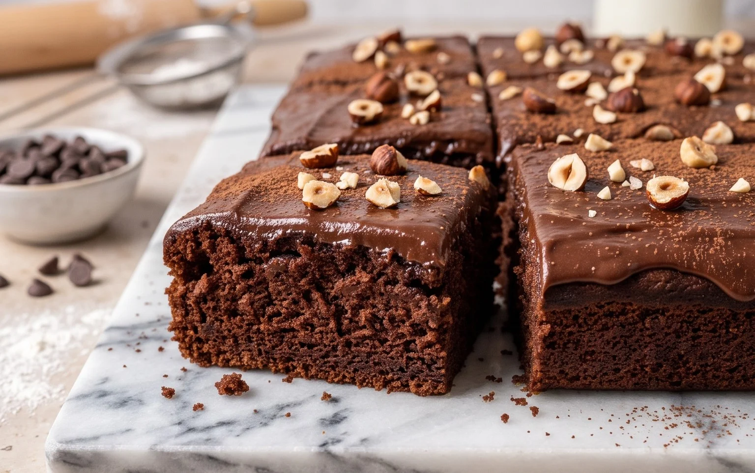 Schokokuchen vom Blech - saftig & schnell